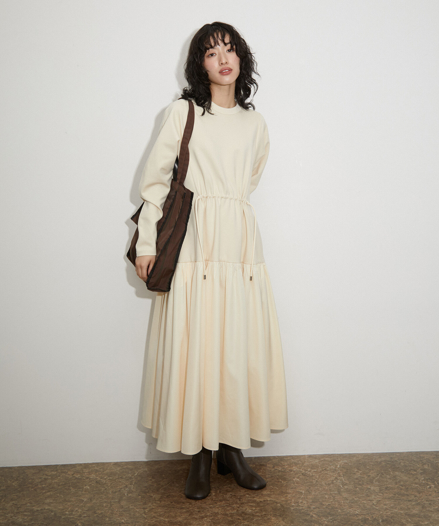 ADAM ET ROPE'「【サステナブル】タフタコンビワンピース」|ワンピース|
