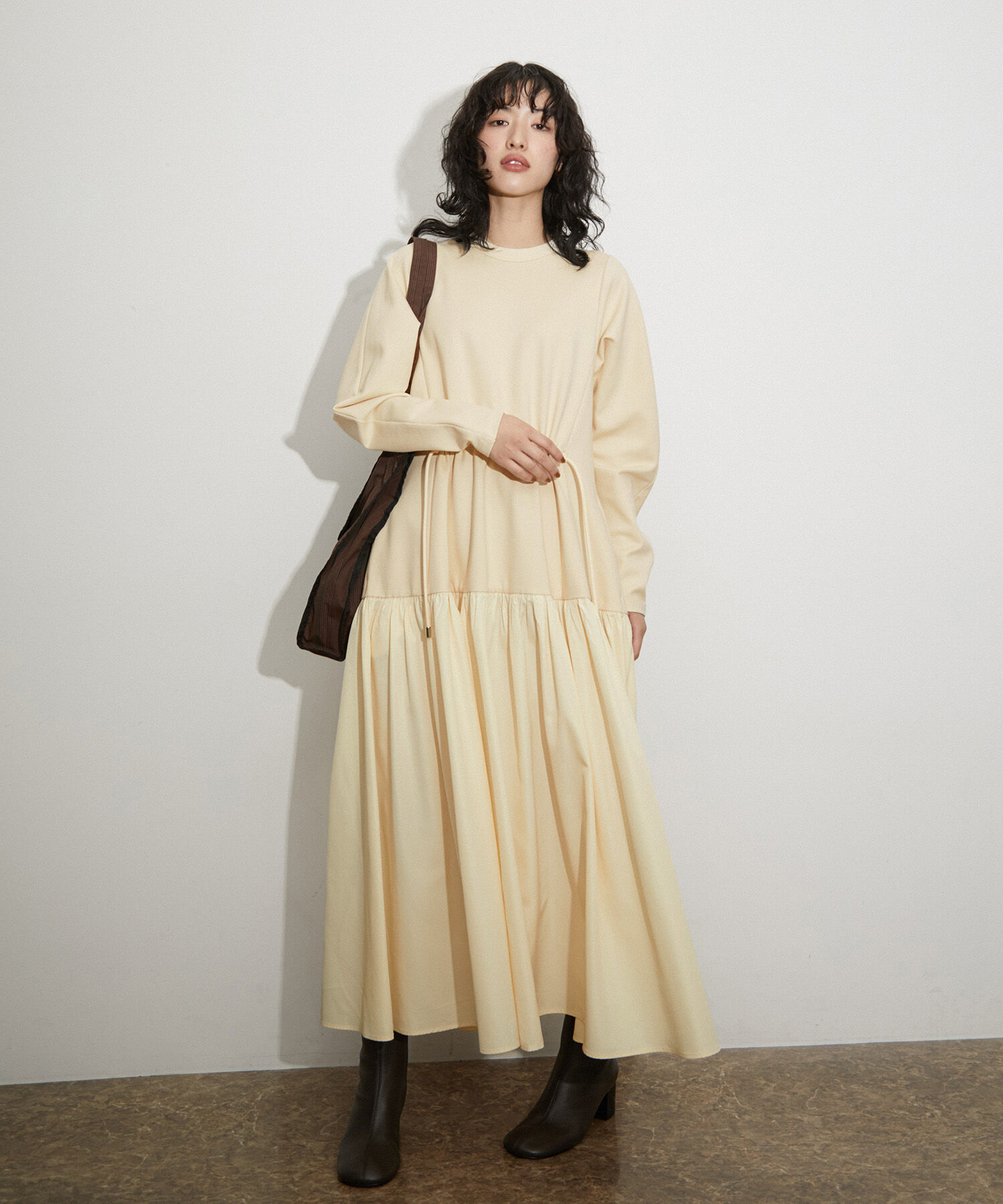 ADAM ET ROPE'「【サステナブル】タフタコンビワンピース」|ワンピース|