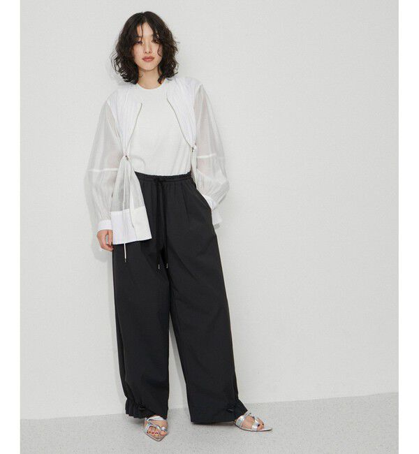 ADAM ET ROPE'「【新色追加】・【撥水】ウエストタックイージーパンツ」|チノ|