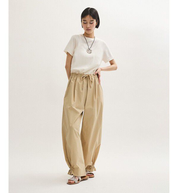 ADAM ET ROPE'「【新色追加】・【撥水】ウエストタックイージーパンツ」|チノ|