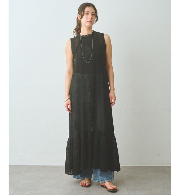  「メッシュレースワンピース」|ワンピース|ブラック