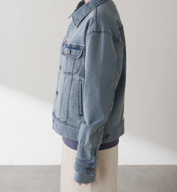  「Q.anos ストレッチリブデニムジャケット」|デニムジャケット|