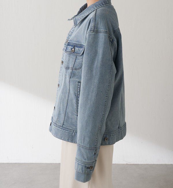  「Q.anos ストレッチリブデニムジャケット」|デニムジャケット|