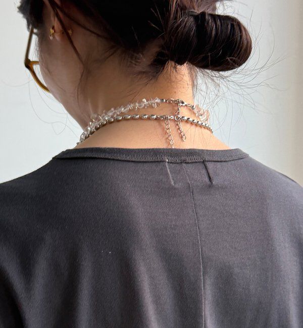  「【WEB限定】袖タックフレンチスリーブロゴTEE」|Tシャツ・カットソー|