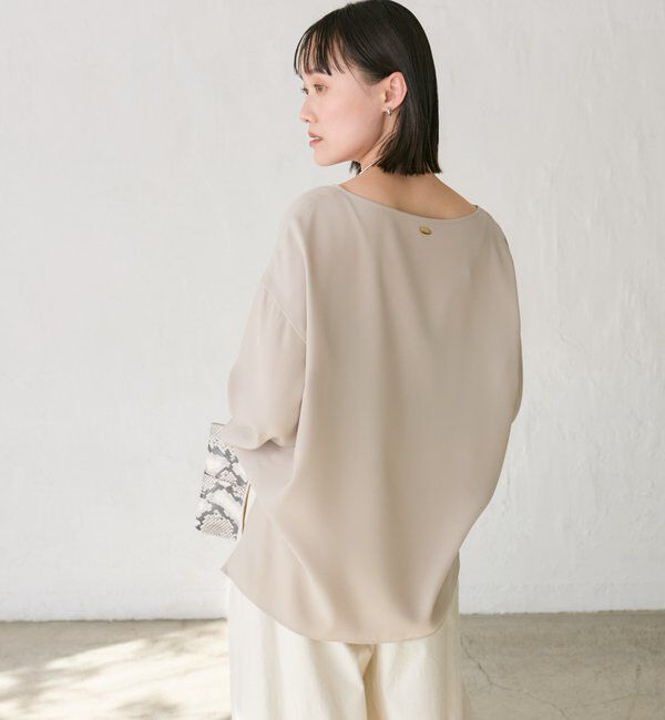  「【セットアップ対応可】ダブルサテンハーフスリーブブラウス」|シャツ・ブラウス|