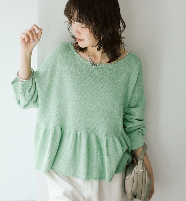  「【大人の甘さを演出】ルーズペプラムニット」|ニット・セーター|