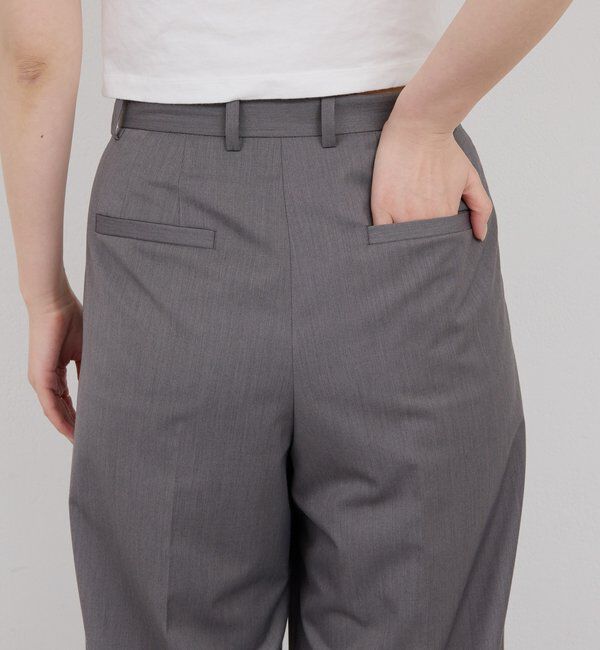  「【手洗い可】タックストレートパンツ」|チノ|