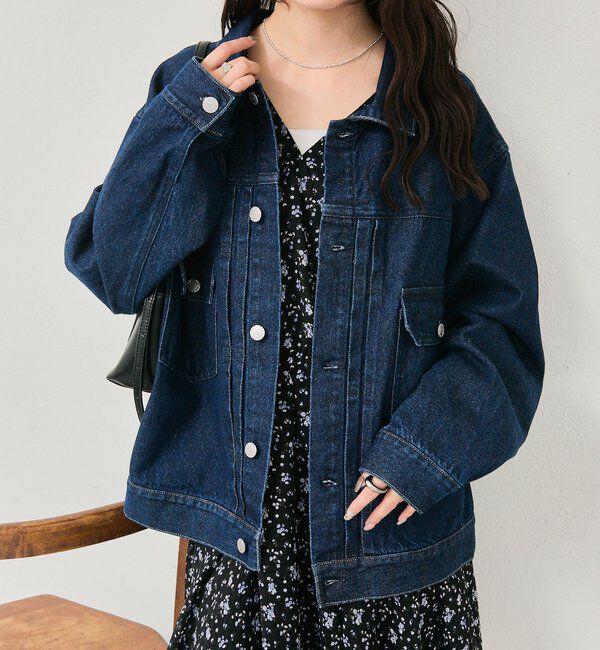  「オーバーデニムジャケット」|デニムジャケット|ネイビー
