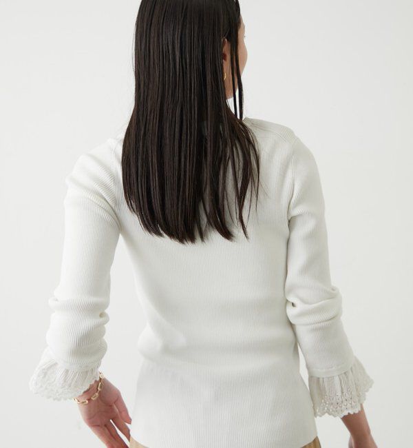  「リブレースニットプルオーバー」|ニット・セーター|