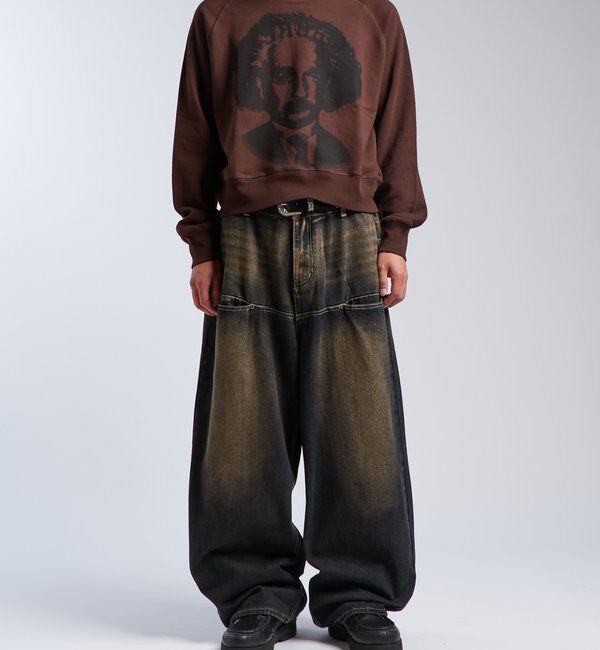  「《UNISEX / サイズ展開あり》スラッシュポケットブラストワイドデニム」|デニム|