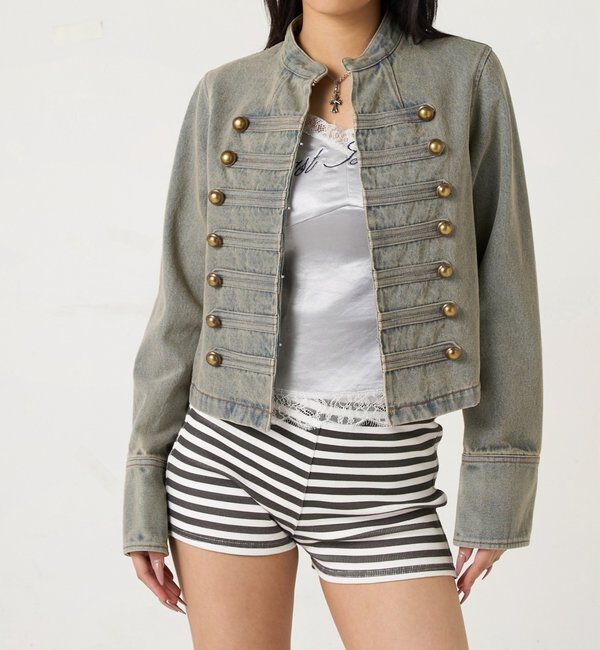  「ナポレオンデニムジャケット」|ブルゾン・スタジャン|