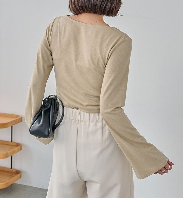  「ドレープアシメネックTシャツ」|Tシャツ・カットソー|