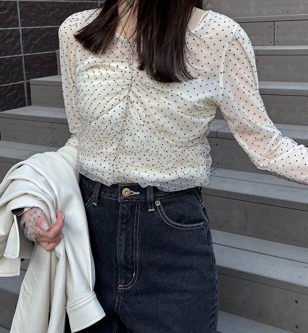  「【人気のため再販！セレモニーにも◎】フロッキードットブラウス」|シャツ・ブラウス|