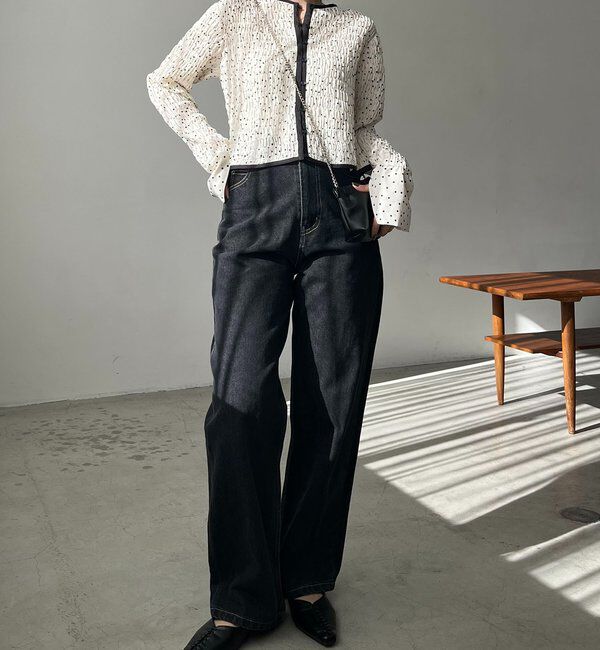  「【即完アイテム再入荷！】ドットシャーリングブラウス」|シャツ・ブラウス|