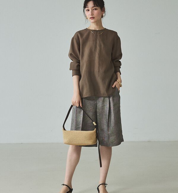 qualite「【大人のショートパンツ】ラメリネンショートパンツ/セットアップ対応」|その他|