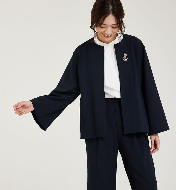 abahouse mavie「【WEB Domani掲載】【セットアップ対応/エニデイカセット】ノーカラーボレ」|ノーカラージャケット|