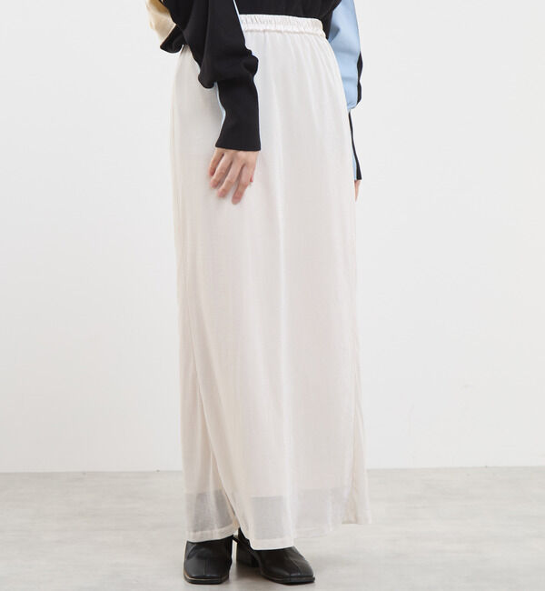 Soffitto「ストレッチベロアスカート」|スカート|ホワイト