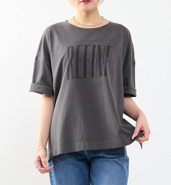 SOFFITTO「《定番》顔料染プリントTシャツ」|Tシャツ・カットソー|チャコールグレー