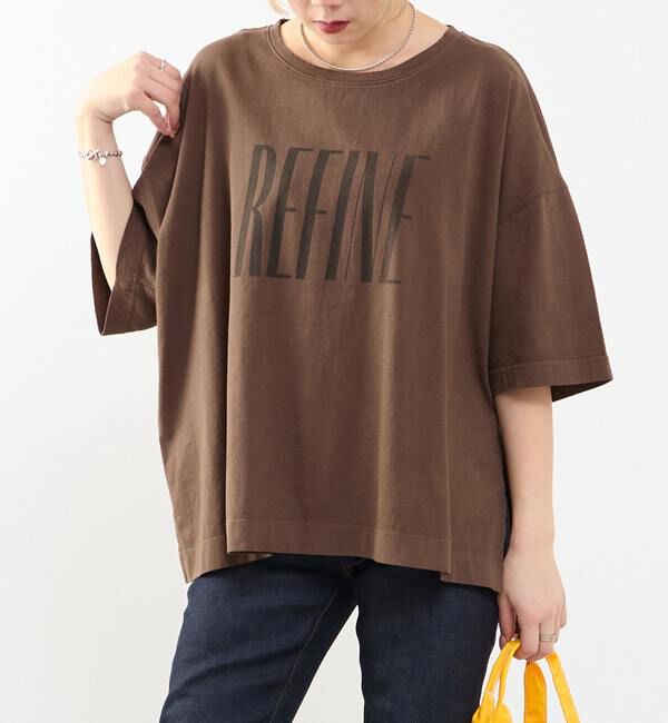 SOFFITTO「《定番》顔料染プリントTシャツ」|Tシャツ・カットソー|ブラウン