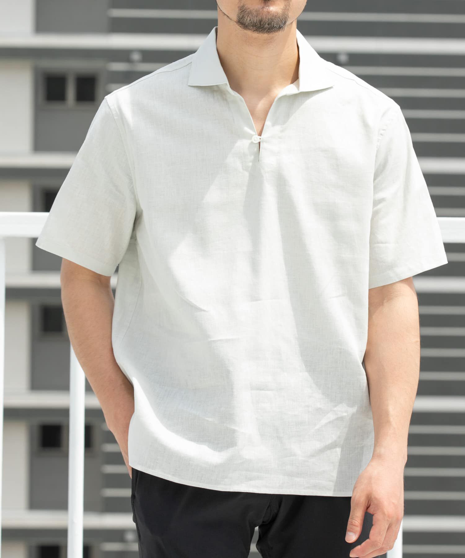 URBAN RESEARCH ROSSO「『XLサイズあり』リラックスコットンリネンスキッパーシャツ」|シャツ・ブラウス|