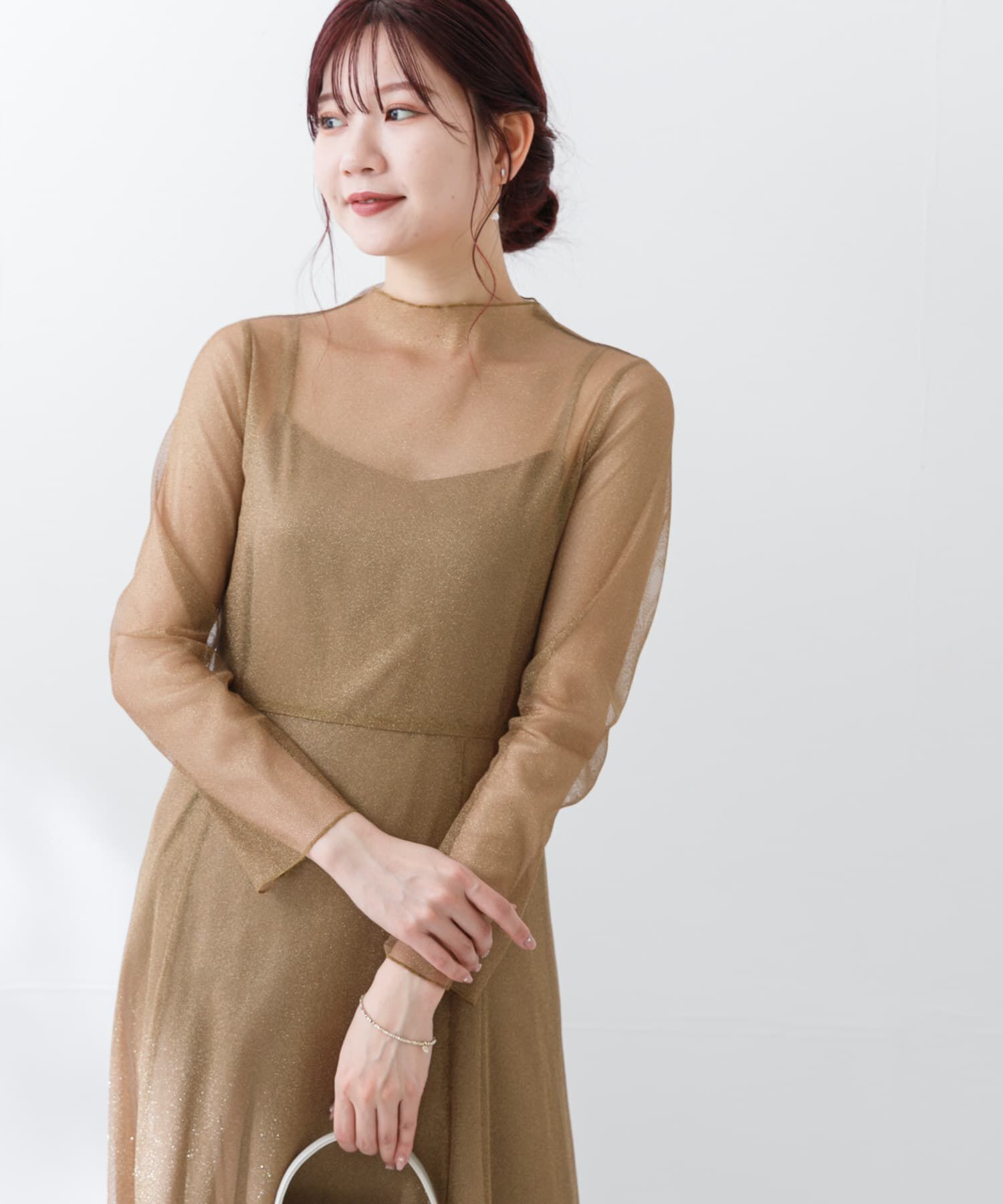 URBAN RESEARCH ROSSO「kaene　ラメチュールメロウワンピース」|ワンピース|