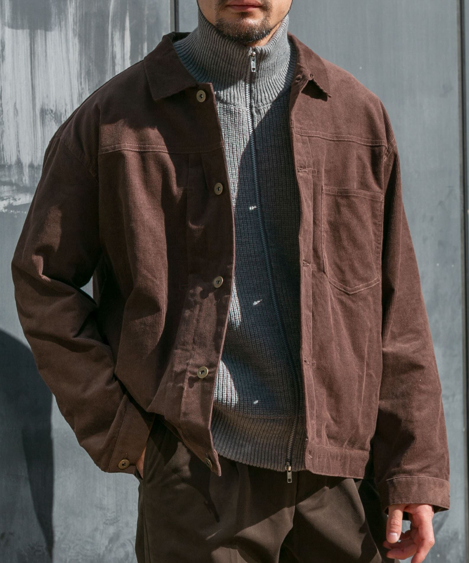 URBAN RESEARCH ROSSO「『XLサイズあり』リラックスコーデュロイブルゾン」|ブルゾン・スタジャン|モカ