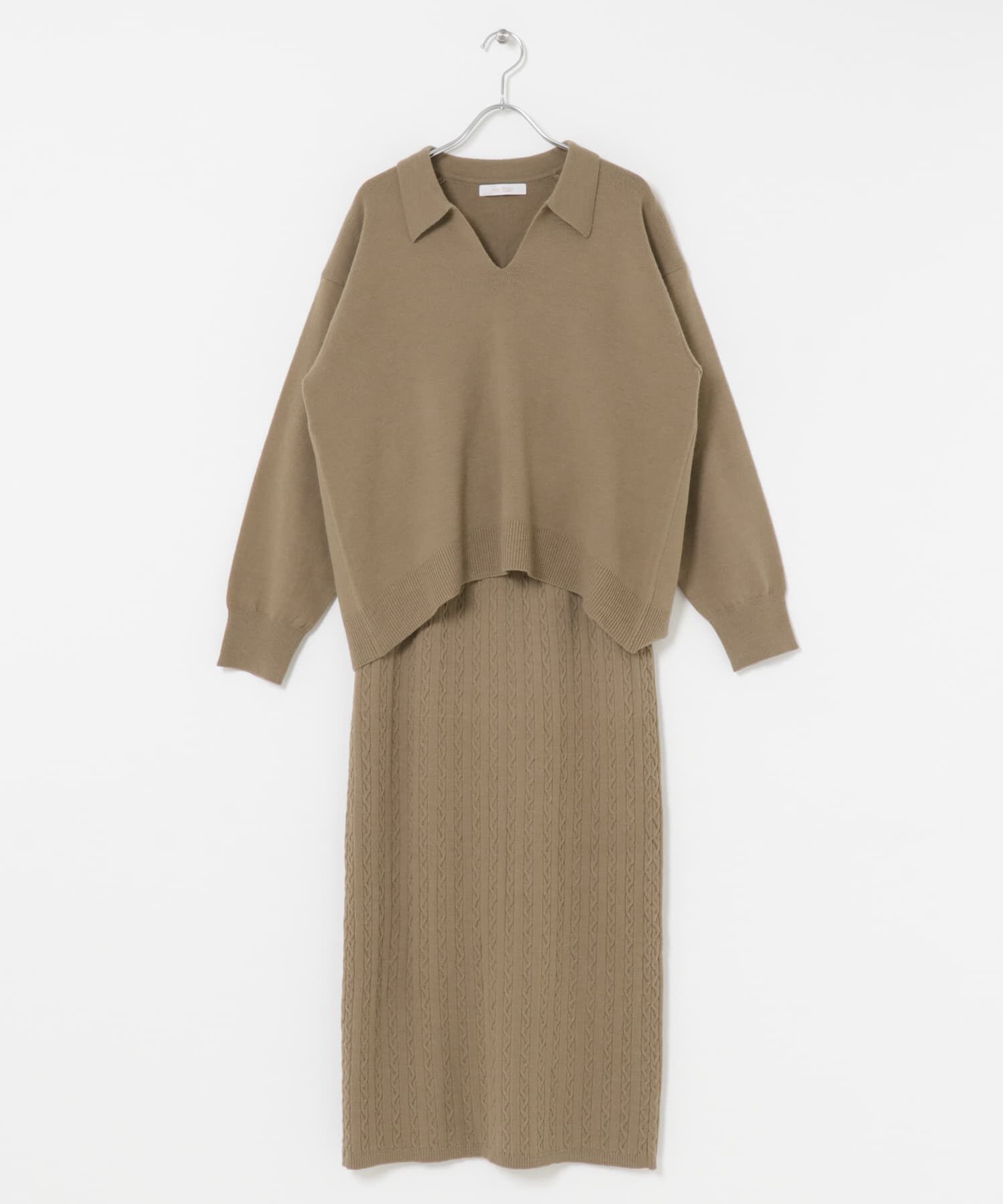 URBAN RESEARCH ROSSO「F by ROSSO　ウォッシャブル抗ピルニット+スカート」|ニット・セーター|