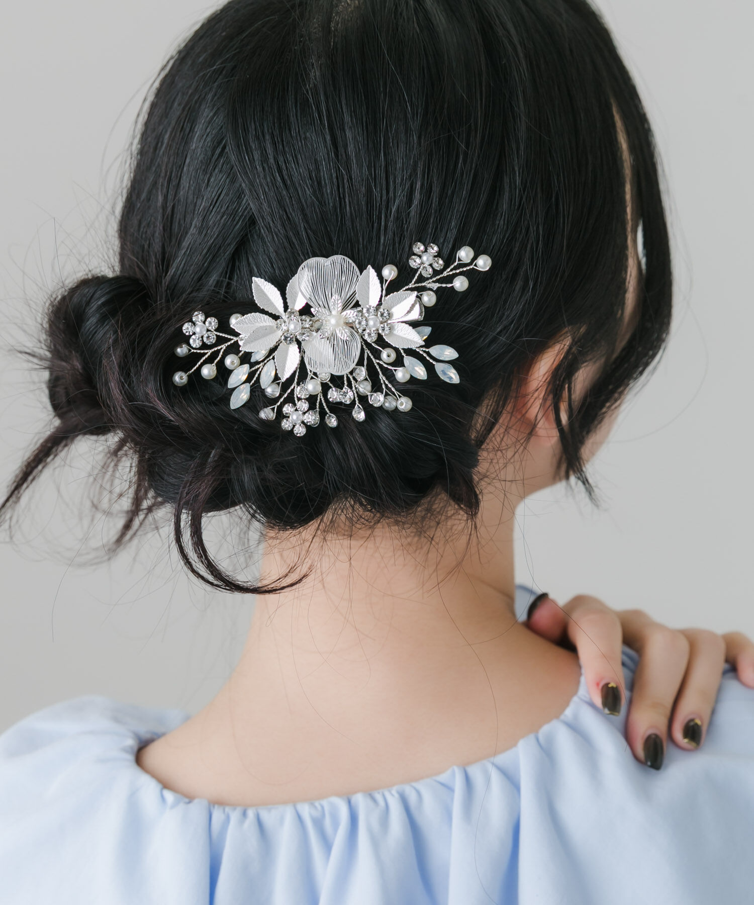 SMELLY「メタルリーフモチーフヘアクリップ」|その他|シルバー系その他