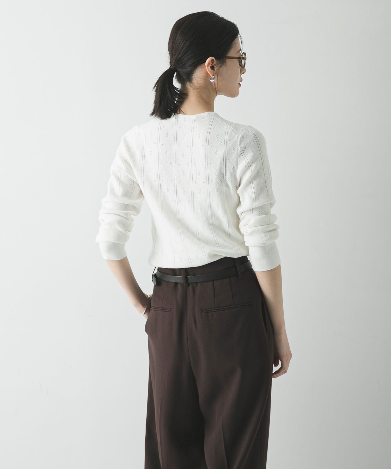 URBAN RESEARCH「パターンメッシュヘンリーネックニット」|ニット・セーター|