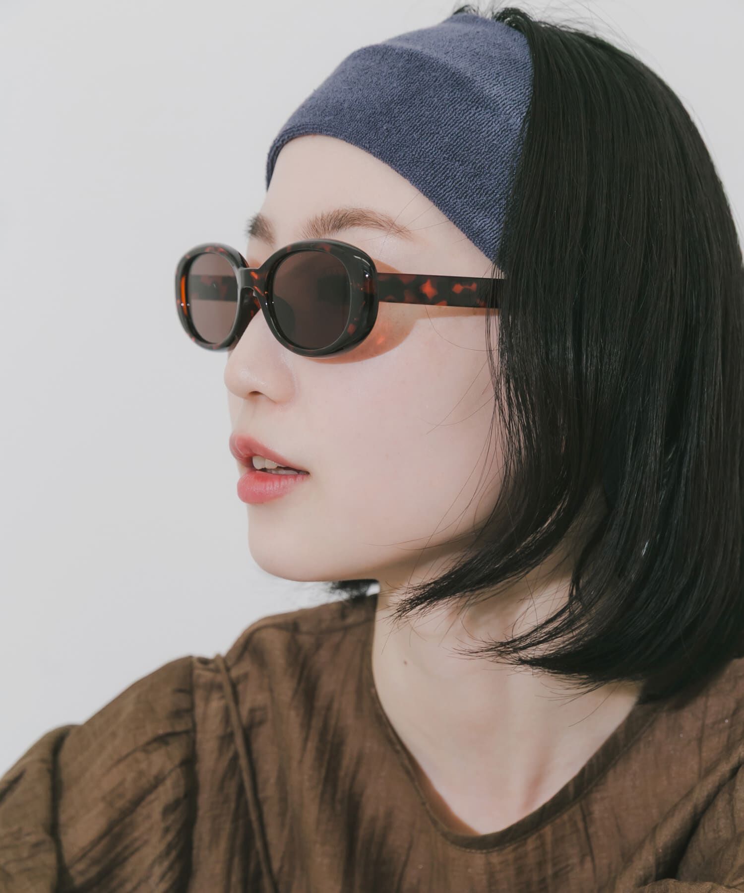 SMELLY「オーバルタイプサングラス」|メガネ|ブラウン系その他