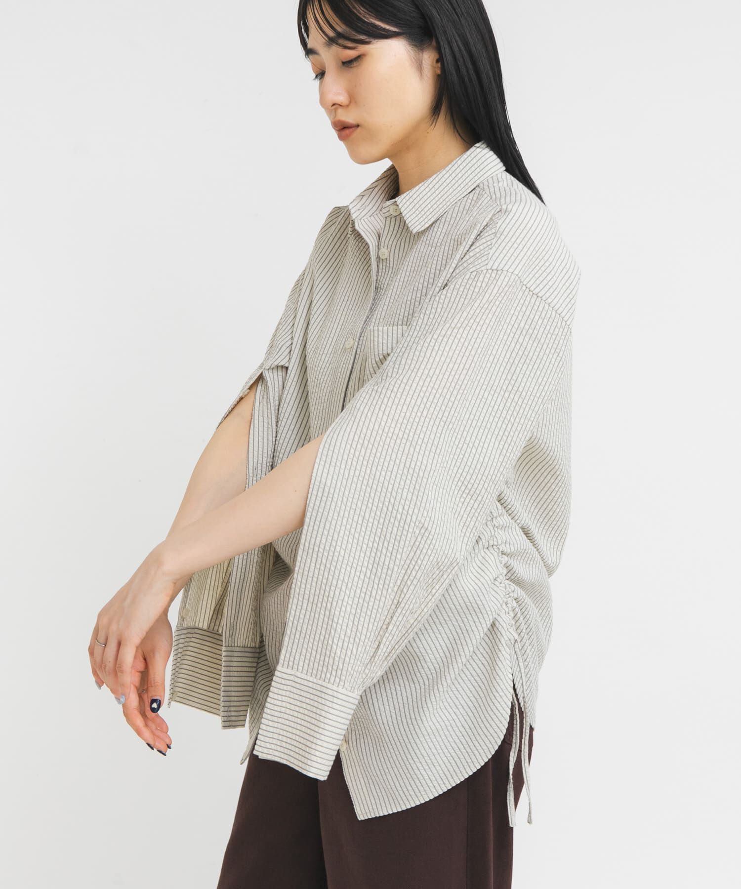  「サイドドロストサッカーシャツ」|シャツ・ブラウス|