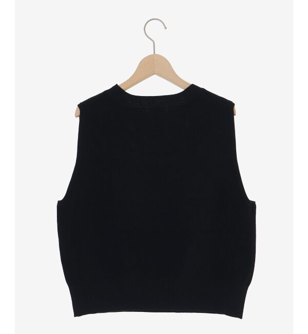 le.coeur blanc「片畦ビジューニットベスト」|ベスト・ジレ|