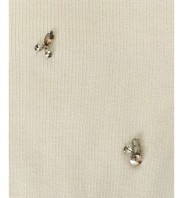 le.coeur blanc「片畦ビジューニットベスト」|ベスト・ジレ|