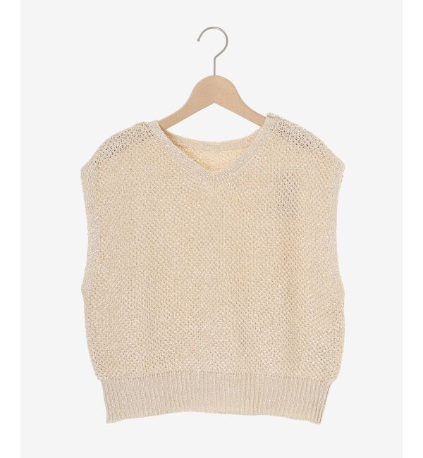  「《手洗い可能》スパンコールメッシュ2WAYニットベスト」|ベスト・ジレ|
