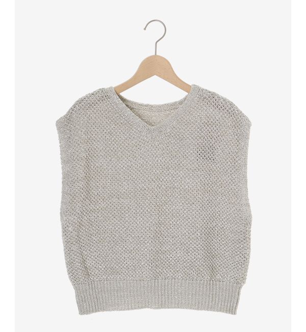  「《手洗い可能》スパンコールメッシュ2WAYニットベスト」|ベスト・ジレ|