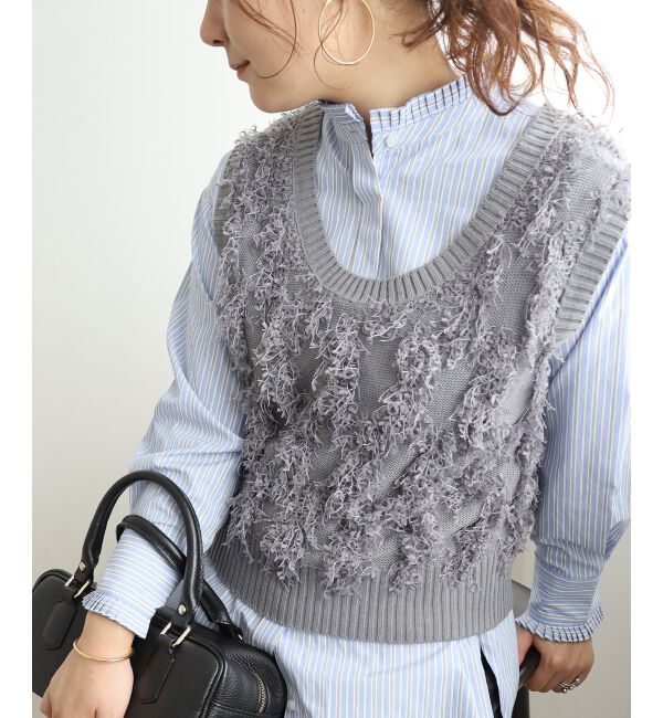  「《WEB・一部店舗限定》ALリボンヤーンベスト」|ベスト・ジレ|