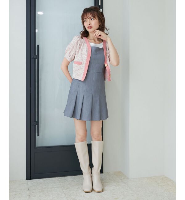 MAJESTICLEGON「カットツイードカーディガン」|カーディガン|