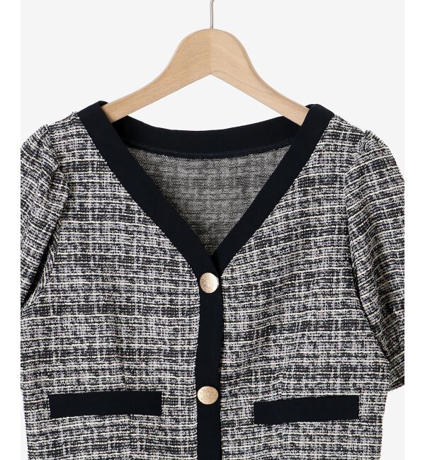 MAJESTICLEGON「カットツイードカーディガン」|カーディガン|