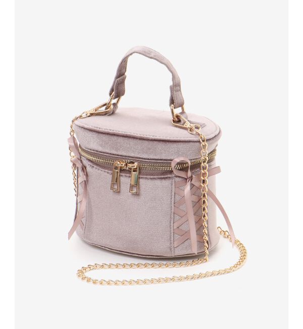 MAJESTICLEGON「レースアップベロアバニティバッグ」|ショルダー・メッセンジャー|