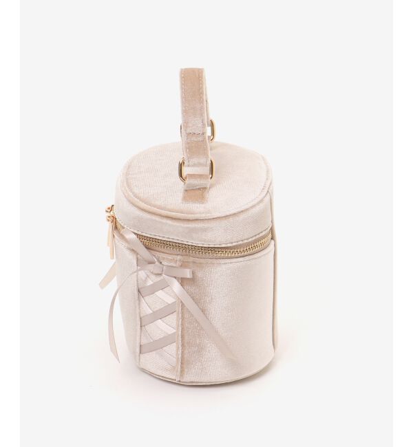 MAJESTICLEGON「レースアップベロアバニティバッグ」|ショルダー・メッセンジャー|