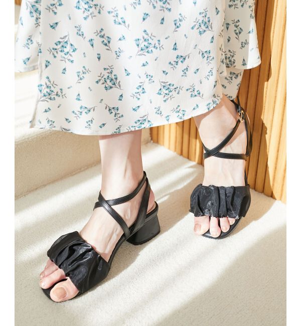  「シアーギャザーサンダル」|サンダル|
