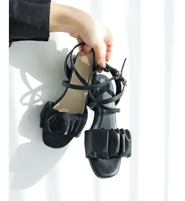  「シアーギャザーサンダル」|サンダル|