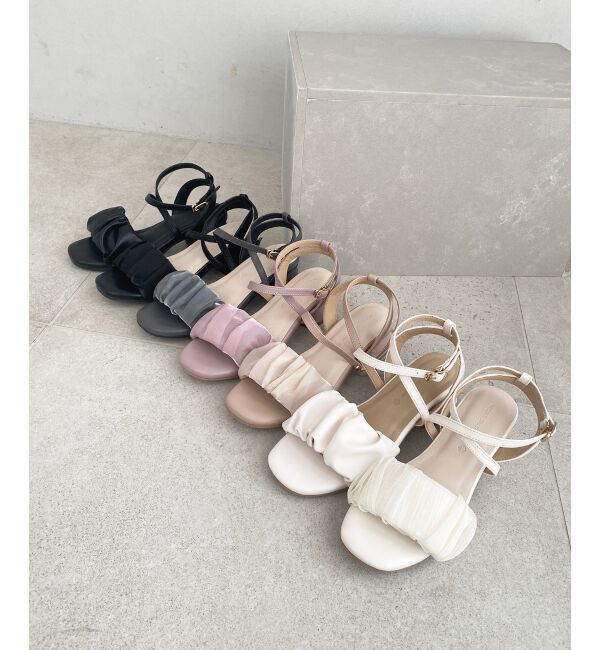  「シアーギャザーサンダル」|サンダル|