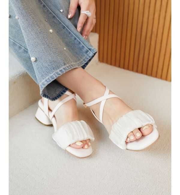  「シアーギャザーサンダル」|サンダル|