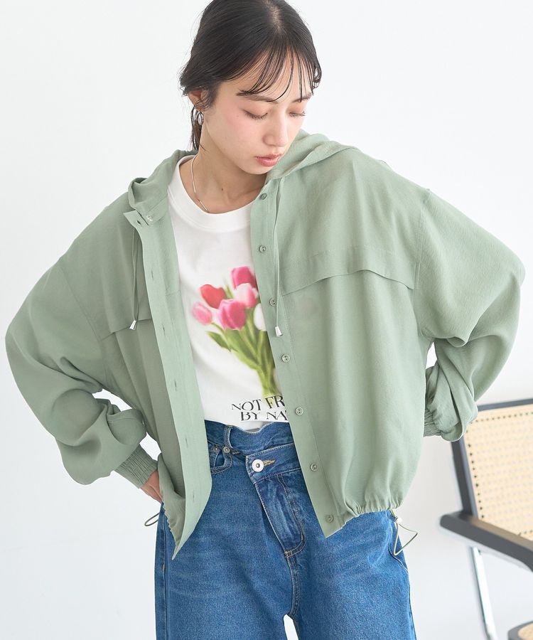 earth music&ecology「シアーシャツブルゾン」|ブルゾン・スタジャン|Light Khaki