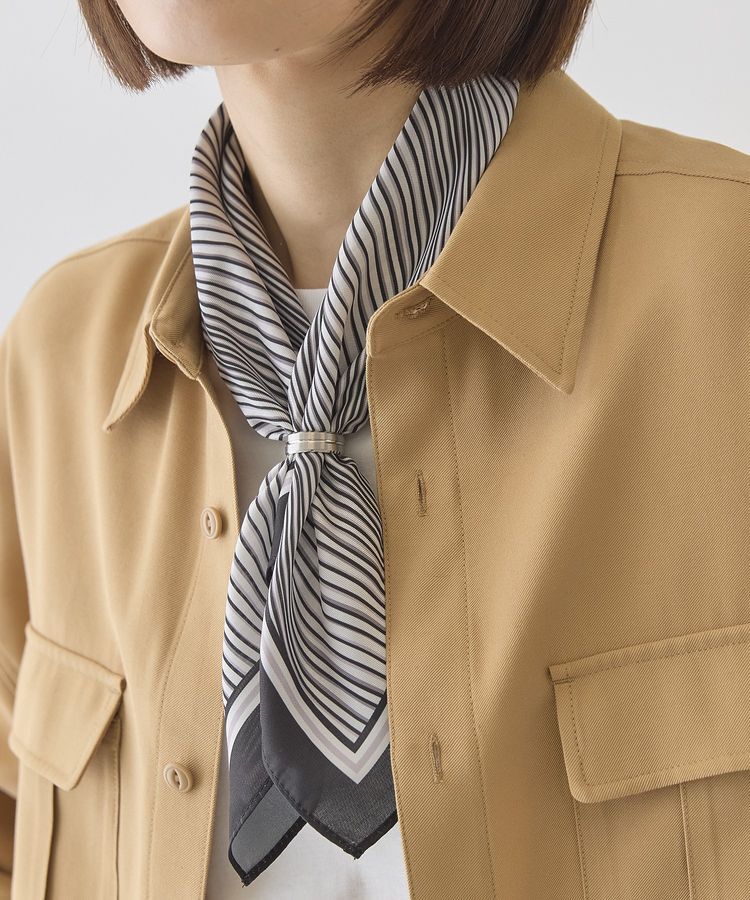 AMERICAN HOLIC「【リングSET】波ストライプ柄スカーフ」|バンダナ・スカーフ|Black