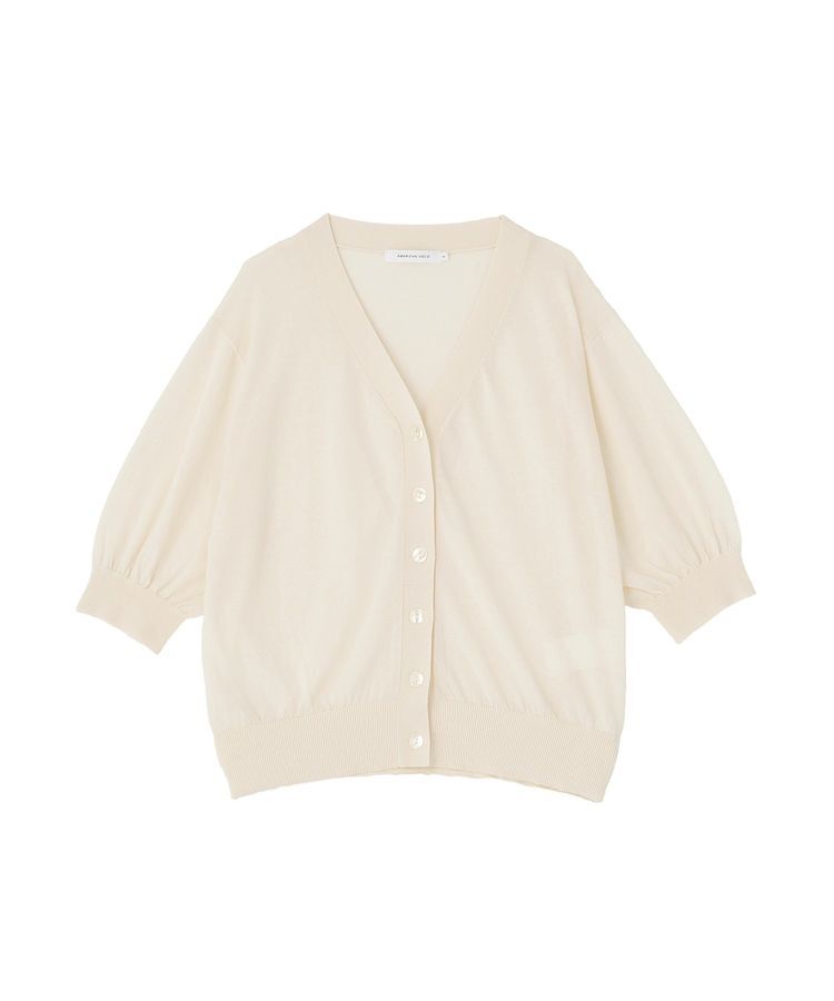 AMERICAN HOLIC「【抗菌防臭】5分袖シアーVネックニットカーディガン」|カーディガン|