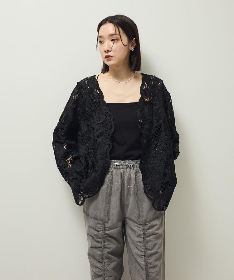 Green Parks「・ELENCARE DUE レーシーカーディガン」|カーディガン|