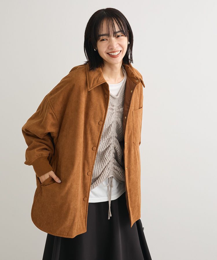 Green Parks「コーデュロイ中綿CPO」|ブルゾン・スタジャン|Camel