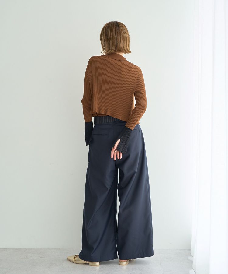 YECCA VECCA「ベルト付き2wayタックワイドパンツ」|その他|